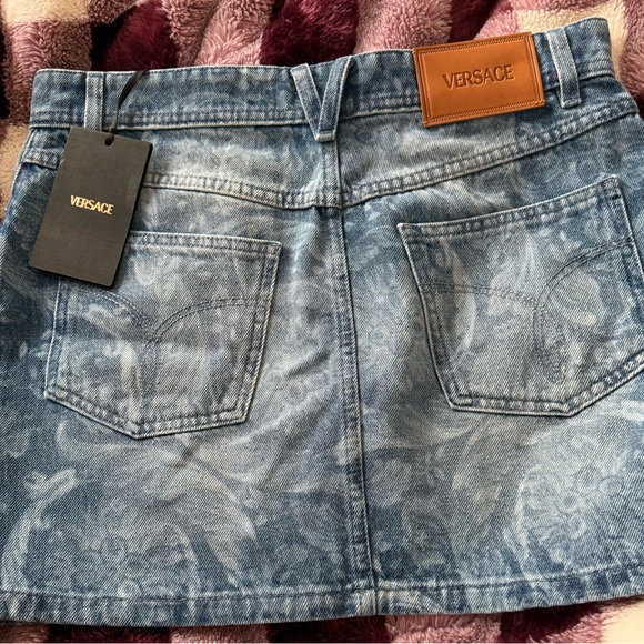 Versace Faded Blue Mini Skirt